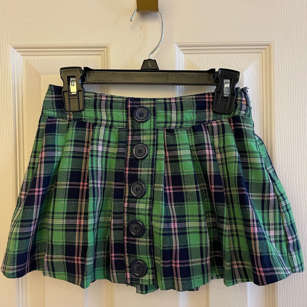 EUC Justice girls size 7 plaid skirt